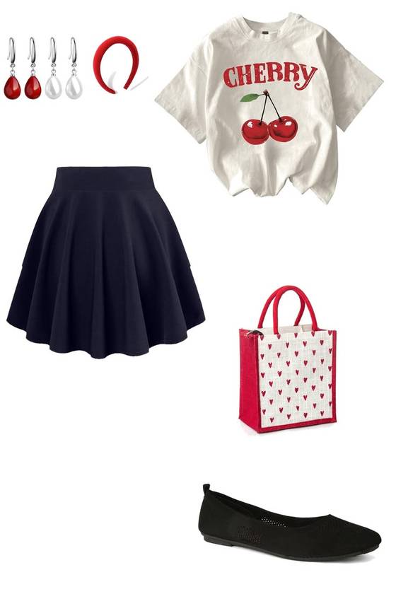Cream Cherry Graphic Tee