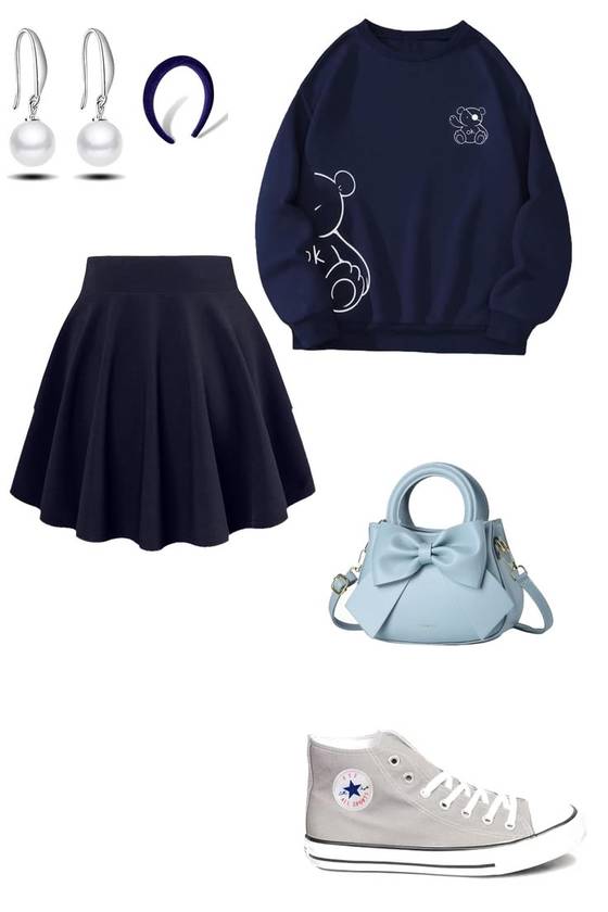 Navy Teddy Sweatshirt +