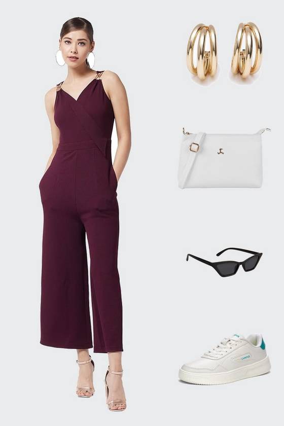 Maroon Jumpsuit Under ₹900   Casual Outfit Ide
