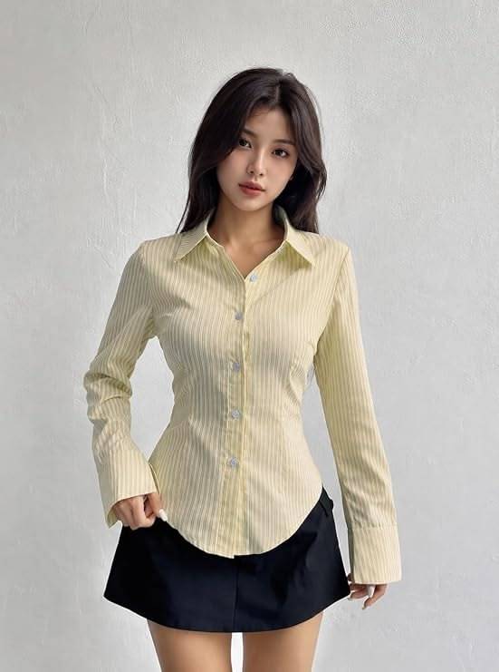Apricot Women Striped Shirt