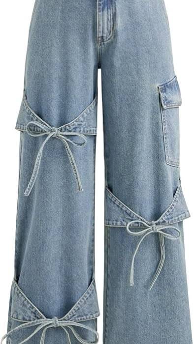Casual bow jeans