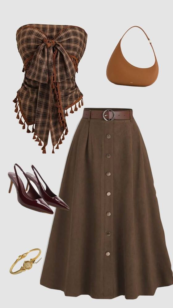 bow corset top and maxi skirt