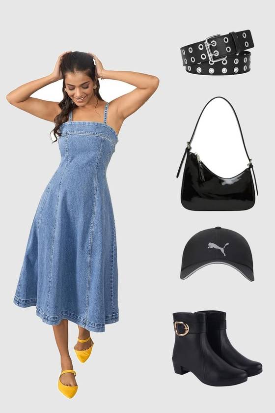 Light Denim Midi Dress Under ₹1,500   Streetwe