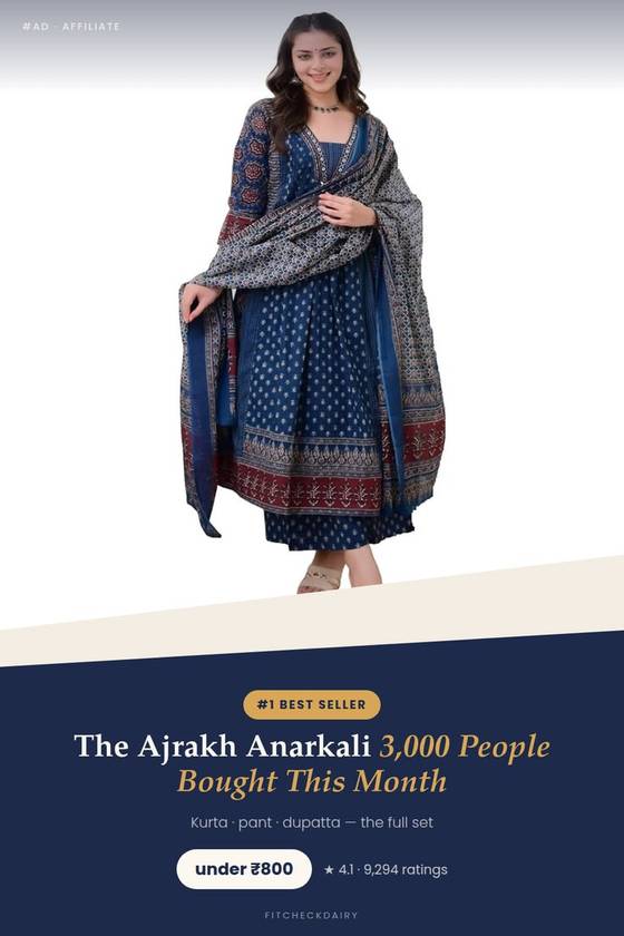 The Ajrakh Anarkali 3,000 People Bought This M
