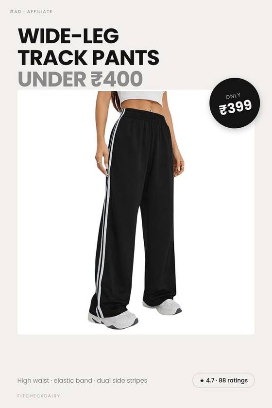 Wide-Leg Track Pants Under ₹400