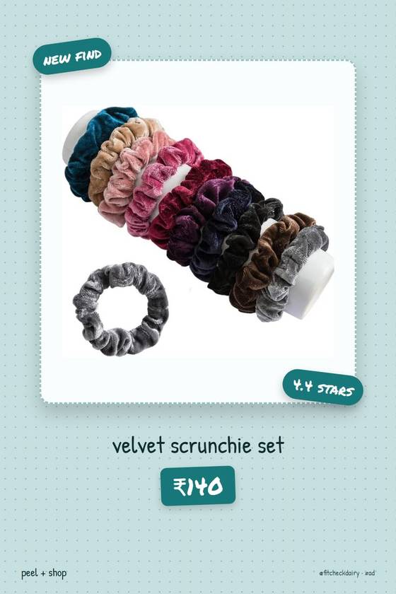 ₹140 Velvet scrunchie set   1,138 Reviews