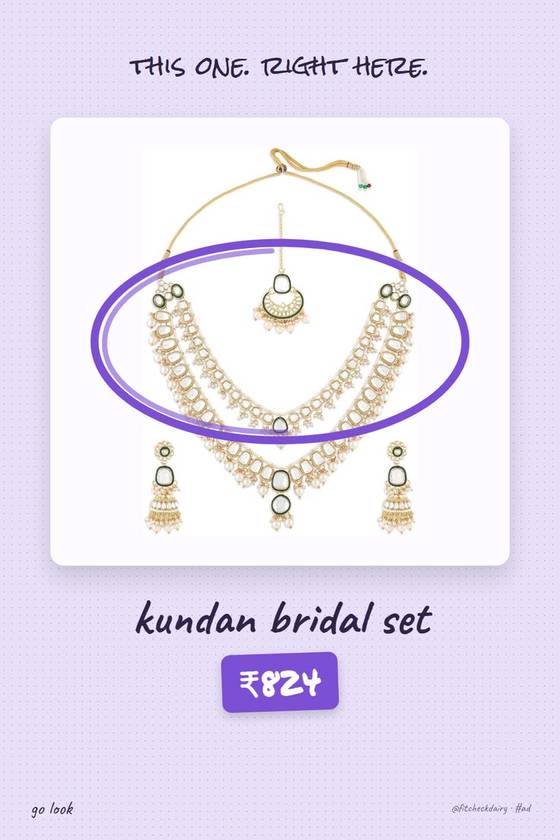 Kundan bridal set Under ₹900   Amazon India